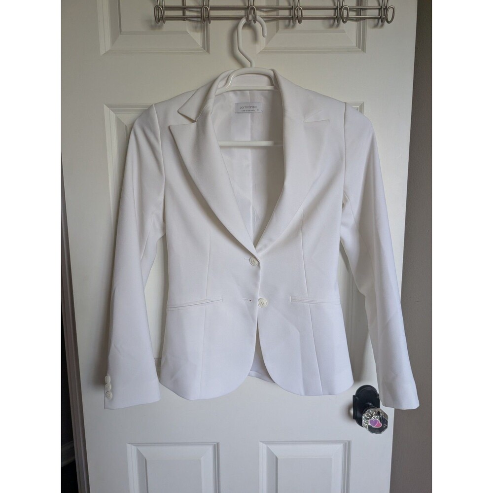 Portmans White Blazer Sz Aus 12 US 8 Large Business Office Corporate Austrailia